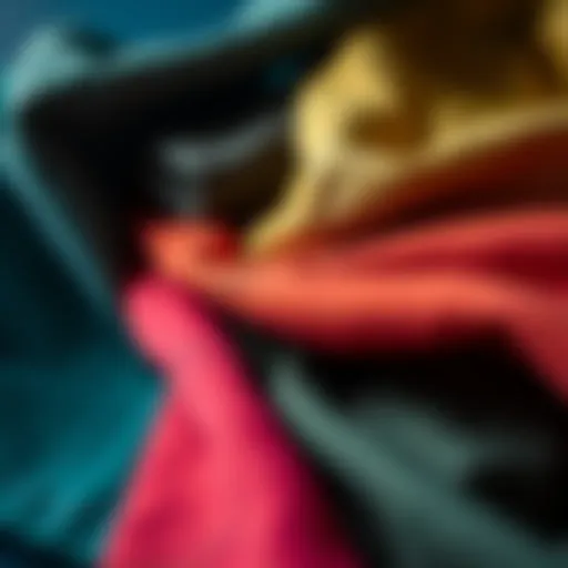 Stylish fabric swatches showcasing different materials for shorts