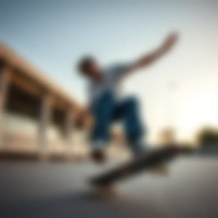 A skater performing tricks while wearing Empyre jeans