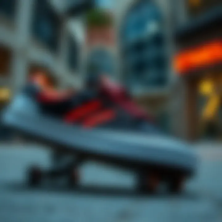 Etnies Cali Cut in Urban Environment Etnies Cali Cut displayed in a stylish urban setting.