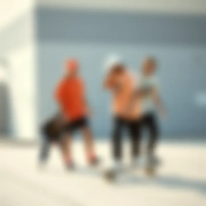 The Evolution of Skate Fashion Featuring the Peach Adidas Shirt Illustration showing the evolution of skate fashion with the peach shirt