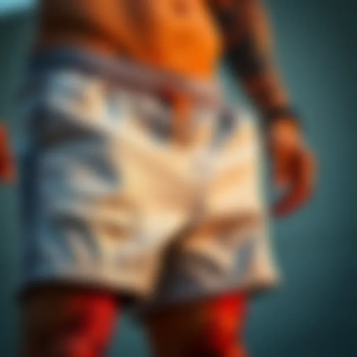 Close-up of stylish sweat shorts featuring innovative materials and designs