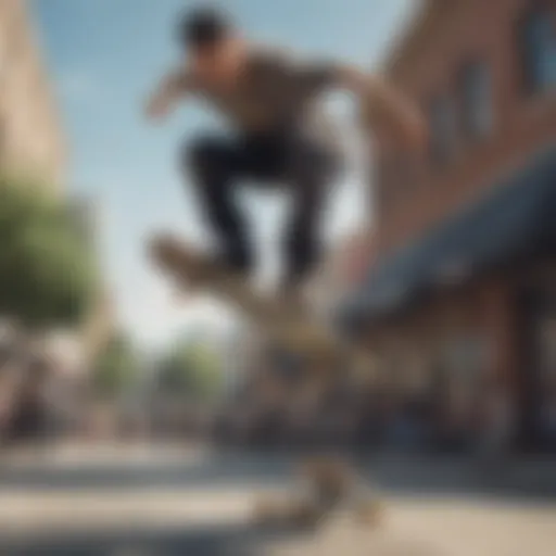 Aaron Kyro performing an impressive skateboard trick