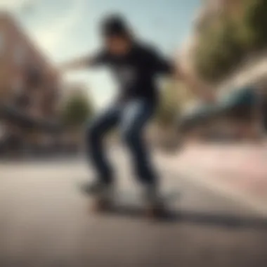 A group of young skateboarders practicing techniques inspired by Aaron Kyro