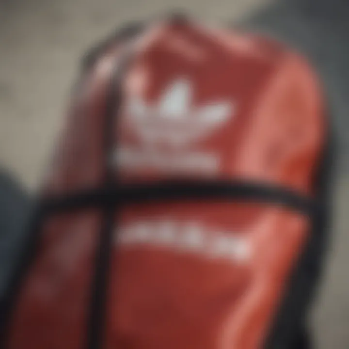 Close-up of the materials used in the Adidas body bag