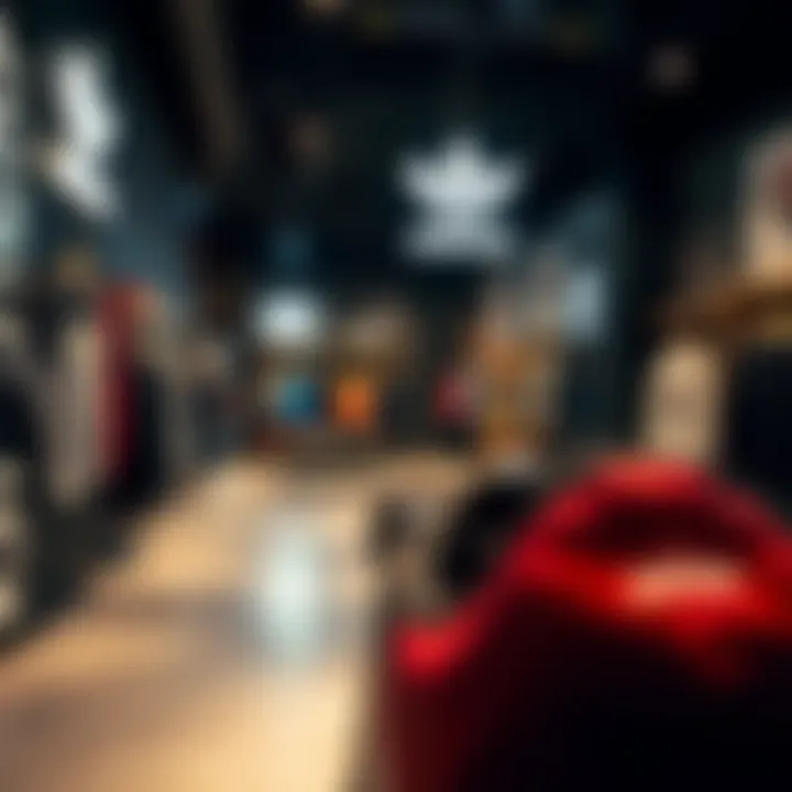 Interior view of an Adidas store showcasing skate-inspired apparel