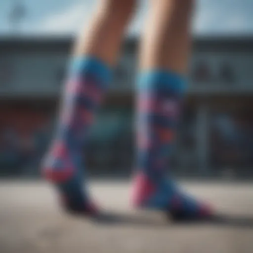 Close-up of adidas Colorwash socks showcasing their vibrant colors and unique patterns.