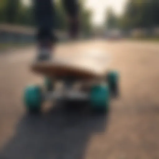 Close-up view of a durable cruiser skateboard deck.