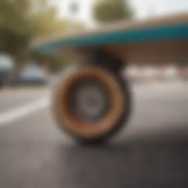 Detailed image of skateboard wheels highlighting their quality.