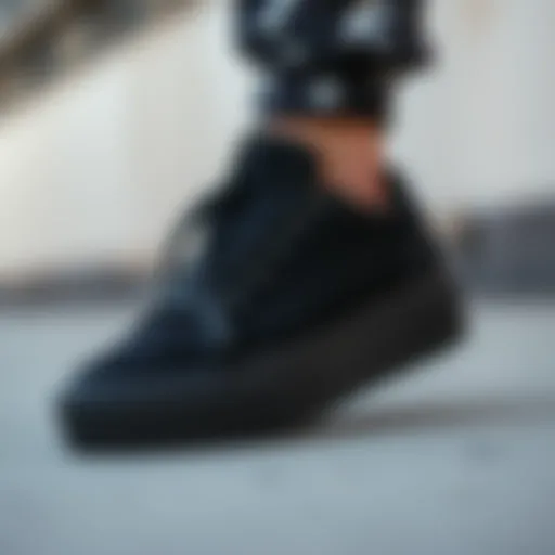 Unique Design Elements of All Black Platform Sneakers All black platform sneakers showcasing unique design elements