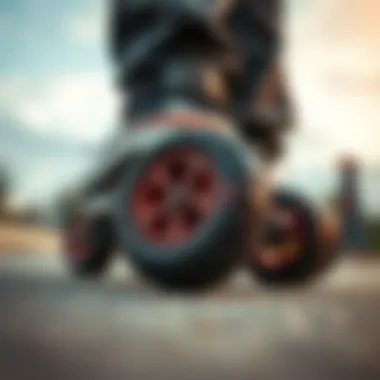 Close-up of Heelys showcasing their unique wheels