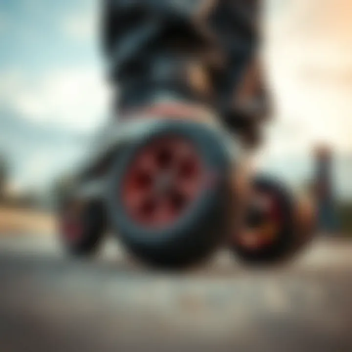 Close-up of Heelys showcasing their unique wheels