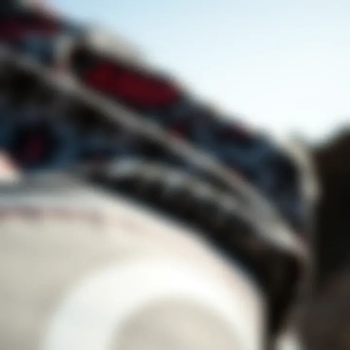 Close-up of innovative fabric technology used in amp clothing for skateboarding