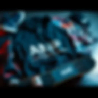 Trendy skateboarding apparel laid out, highlighting future fashion trends