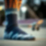 Close up of balance socks showcasing their unique fabric technology