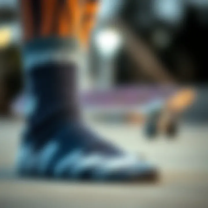 Close up of balance socks showcasing their unique fabric technology