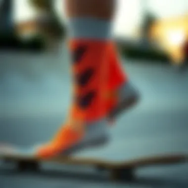 Side view of balance socks highlighting their fit and design