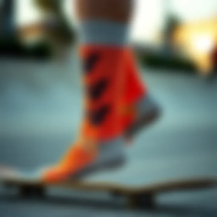 Side view of balance socks highlighting their fit and design