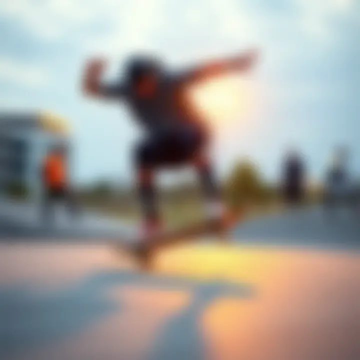 A skateboarder demonstrating a trick while wearing balance socks