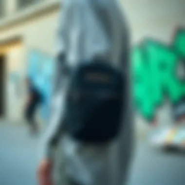 Urban Fashion with Black Crossbody Bag Stylish black crossbody bag showcasing urban fashion