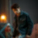 Black Denim Jacket in Skate Culture A stylish black denim jacket worn by a skateboarder