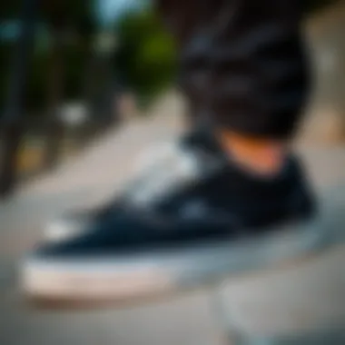 The Iconic Design of Black Vans A stylish pair of black Vans showcasing their unique design.