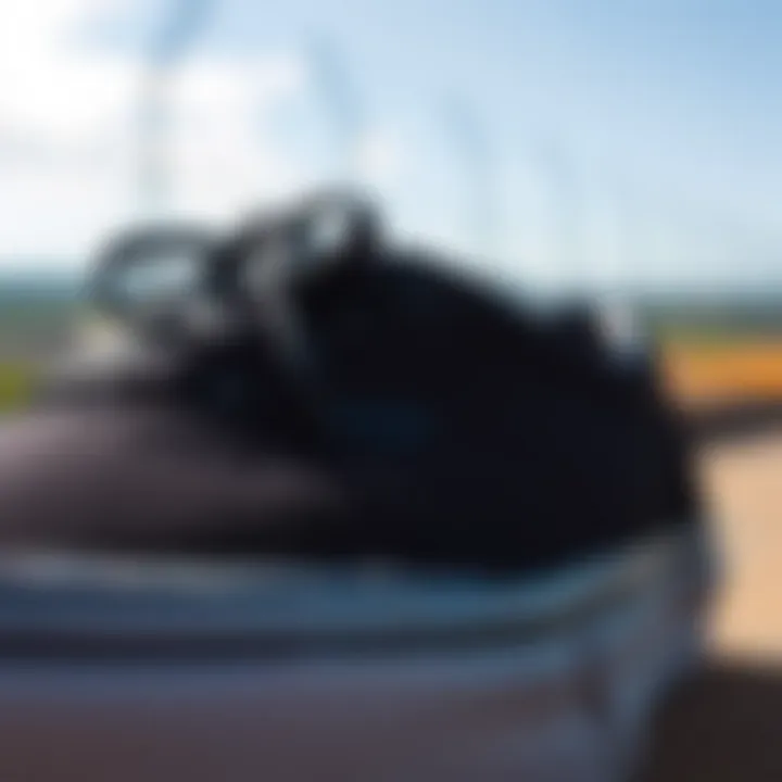 Durability and Quality of Black Vans A close-up view of the durable materials used in black Vans.