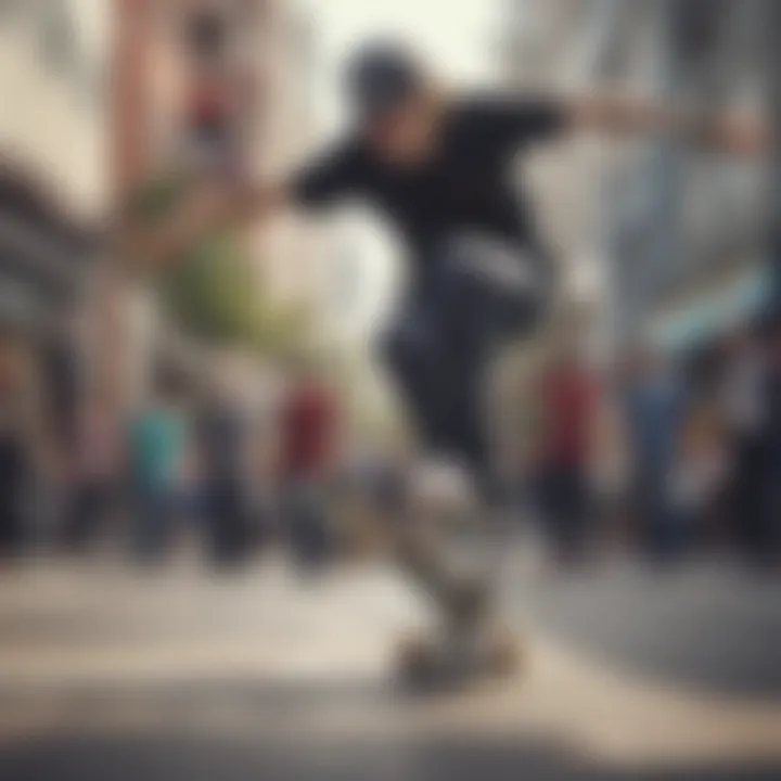 A group of blind skateboarders showcasing camaraderie