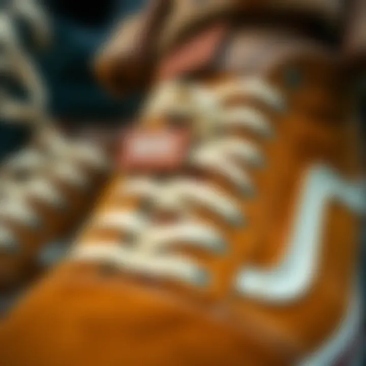 Close-up of Brown and White Vans Showing Wear and Tear Close-up of brown and white Vans showing wear and tear