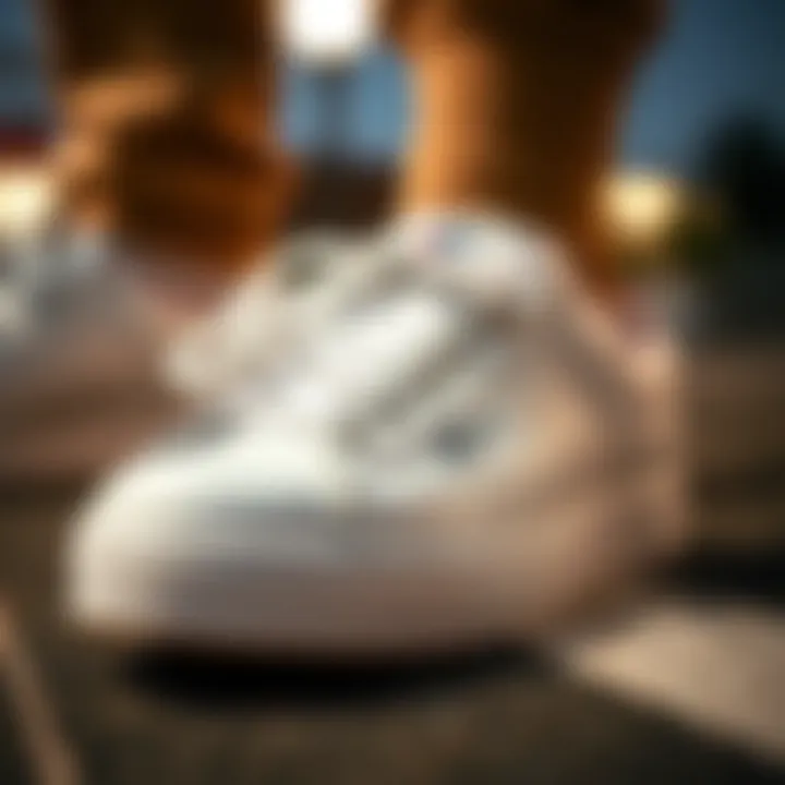 Detailed View of Champion White Sliders Close-up of Champion White Sliders showcasing design details