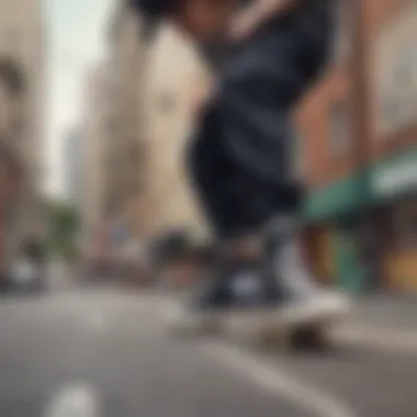 Skateboarders wearing Converse Chuck Taylor All Star Platform Hi in an urban setting