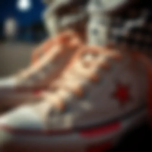 Unique Design Elements of Converse Tennis Shoes A close-up view of Converse tennis shoes highlighting their unique design elements