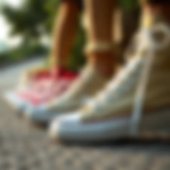 A historical timeline showcasing the evolution of Converse tennis shoes