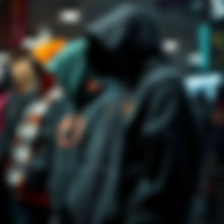 Online platform displaying fashionable hoodies