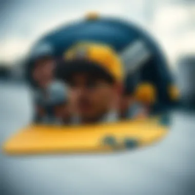 Historical collage of snapback hats evolution in skateboarding