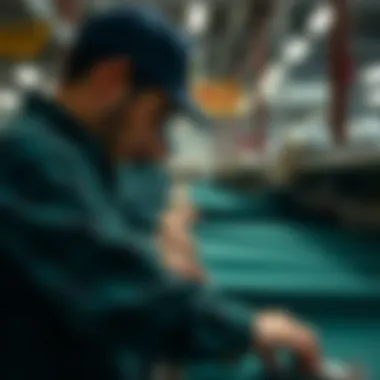 Sustainable Dark Green Flannel Production Sustainable production of dark green flannel textiles