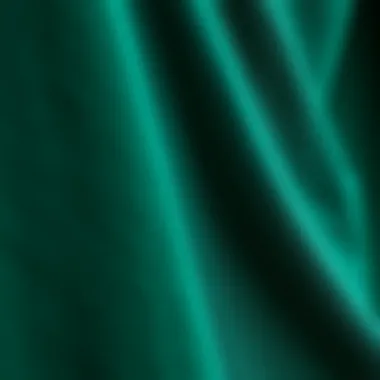 Close-up of fabric texture on a dark green t-shirt