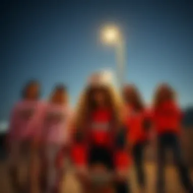 A group of stylish individuals engaging in skate culture wearing Dickies