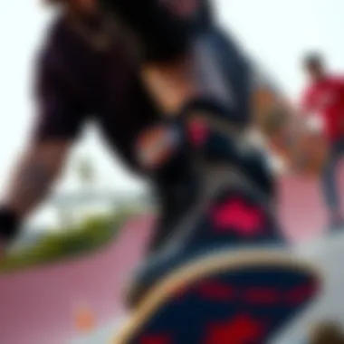 Dynamic Skateboarding Scene with Dickies Apparel Dynamic skateboarding scene featuring Dickies apparel