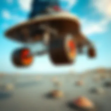 Side view of a longboard with 72mm wheels on various terrains.