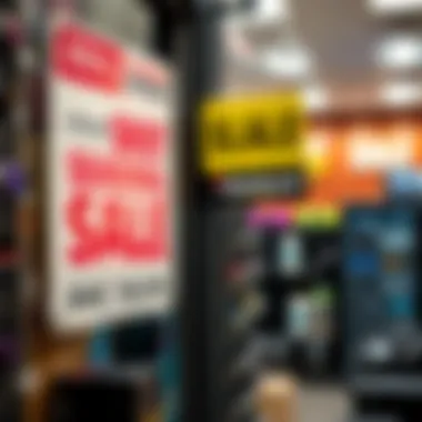 Seasonal sale signage at a sunglasses store