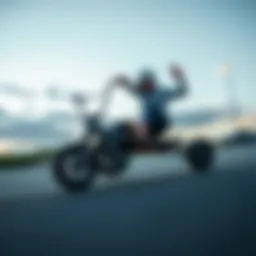 Electric skateboard showcasing cloud wheels in action