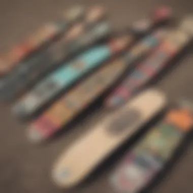 A collection of Enjoi Skateboards revealing various deck shapes and designs