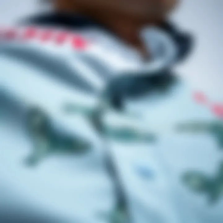 Detailed View of Flipped Shirt Design Close-up of a flipped shirt showcasing unique fabric and design