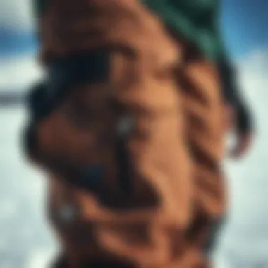 Close-up view of 686 waterproof pants showcasing innovative fabric technology