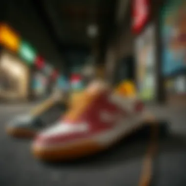 Globe Shoes in Urban Street Culture Variety of Globe shoes displayed in an urban environment reflecting street culture