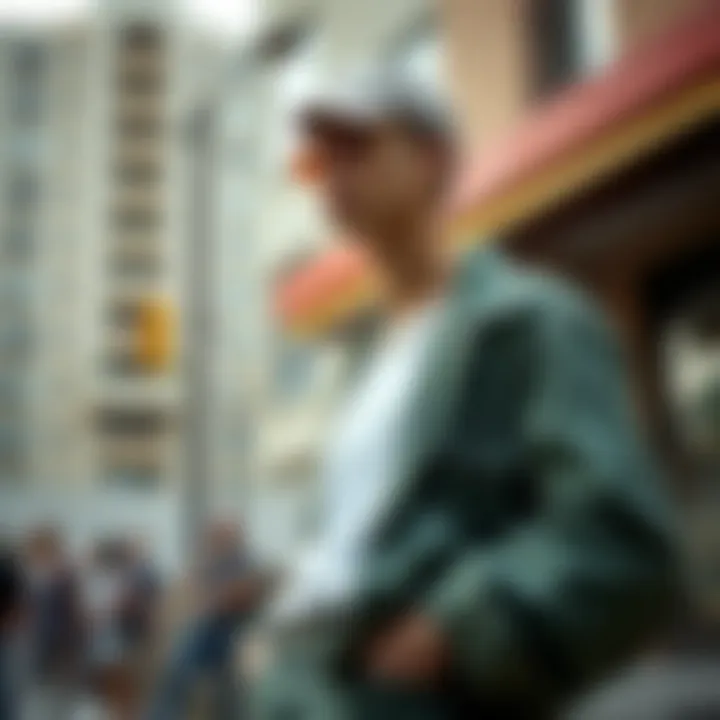 Stylish Green Denim Outfit Stylish outfit featuring green denim jeans in an urban setting