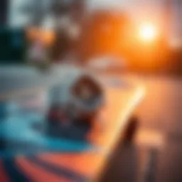 Close-up of G-Shock watch on skateboard deck