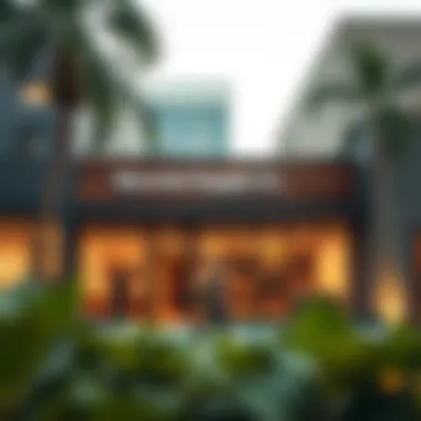 The exterior of the Herschel Supply Co store highlighting its modern architecture.