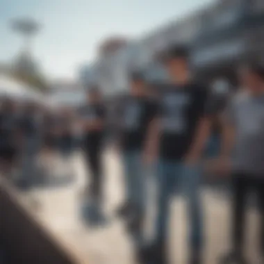 Community Vibes: Hoonigan T-Shirts in Action Group of enthusiasts wearing Hoonigan t-shirts at a motorsport event