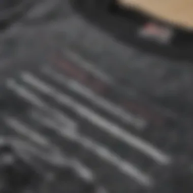 Close-up of Hoonigan t-shirt fabric showcasing quality and texture